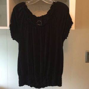 Black peasant blouse